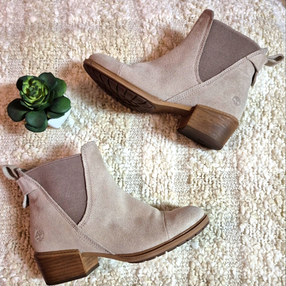 Timberland Sutherlin Bay Womens Size 7.5 Slouch Chelsea Light Gray Ankle Boots
